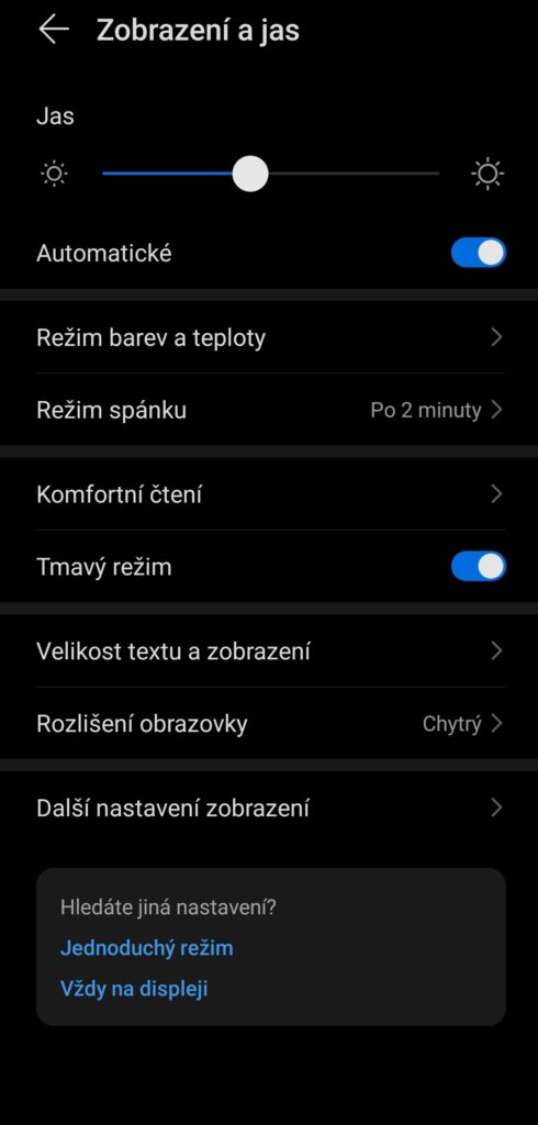 tmavý řežim na android